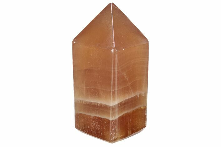 Polished, Banded Honey Calcite Obelisk #217038